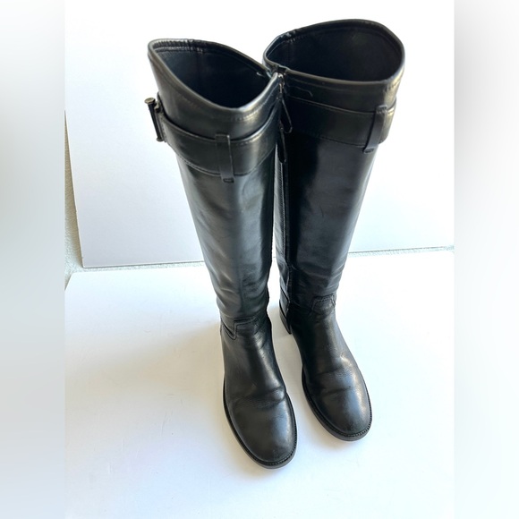 Tory Burch Grace Knee High Riding Boots Black leather tall‎ boots 6.5M - Picture 5 of 15